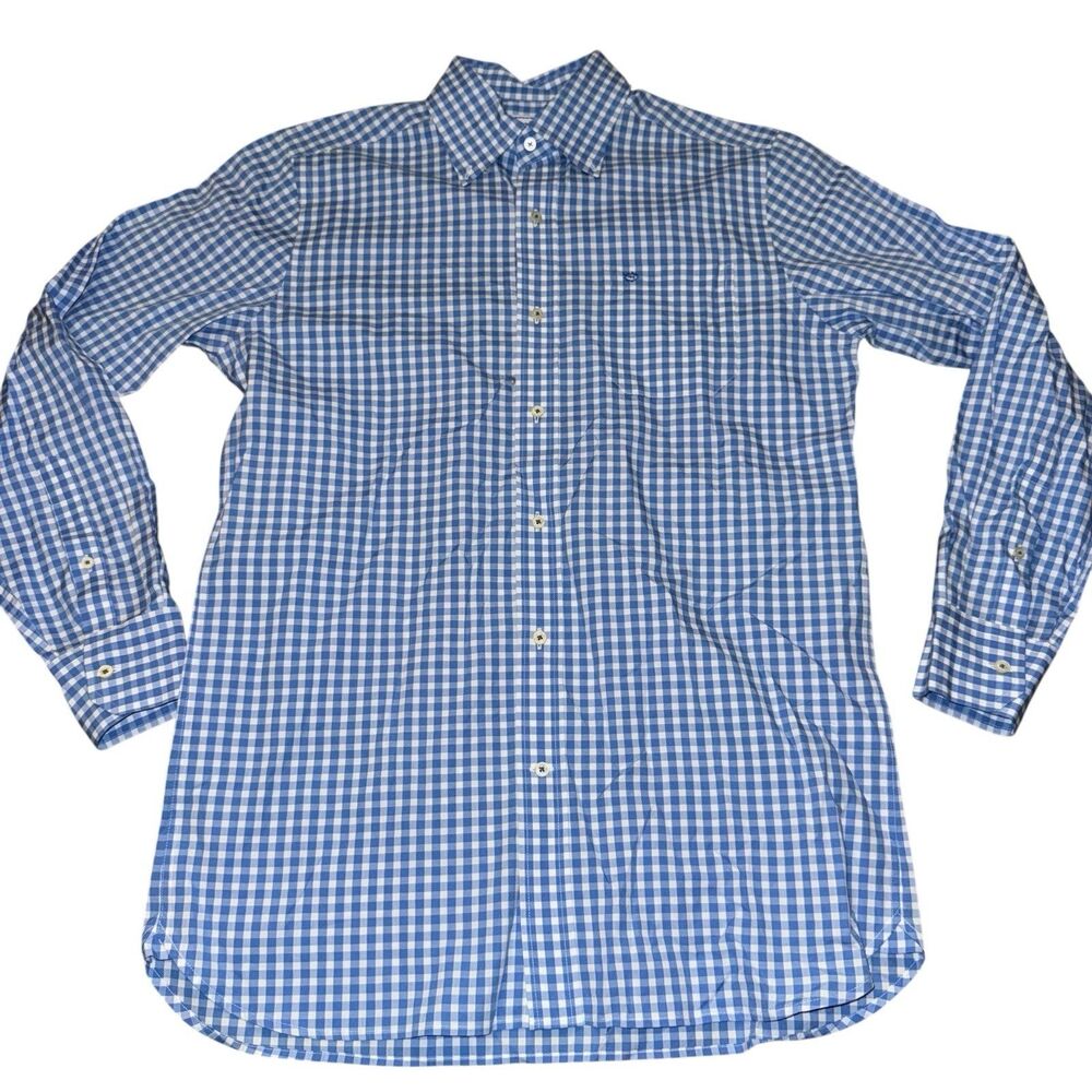Southern Tide Shirt Mens Small Blue Plaid Long Sleeves Classic Fit Button Up - Picture 1 of 11